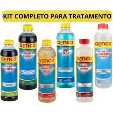 Imagem de Kit Limpeza Manutenção Algicidas Clarificante Bordas Genco