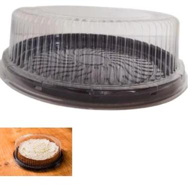 Imagem de Embalagem H56 para Tortas e Bolos Redondos Base Preta Tampa Média. Cai