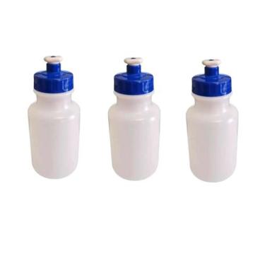 Imagem de Kit 70un Squeeze Garrafinha tampa azul 300ml p/ evento festa - Deposit