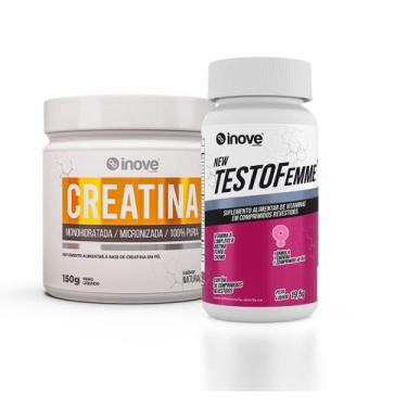 Imagem de KIT Musculação FEMININO - Mensal - Testofemme + Creatina 150g - INOVE 