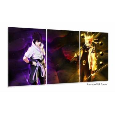 Imagem de Quadro Mosaico Para Quarto Naruto e Sasuke Uchiha 120x60 em tecido 3 p