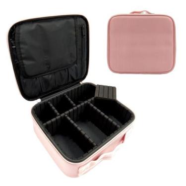 Imagem de Kit 5 Maleta de Maquiagem Profissional Com Divisórias Organização Make