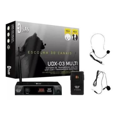 Imagem de Microfone s/fio uhf digital 30 canais dylan udx-03 headset ou lapela
