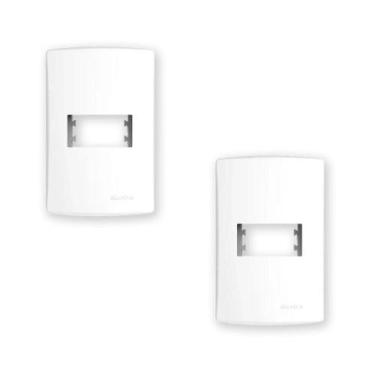 Imagem de 2 Placa 4X2 Para 1 Módulo C Suporte Branco Inova Pro Alumbra