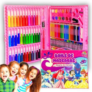 Imagem de kit Escolar Maleta 150 Peças Desenho Pintura Presente Criança - Maleta