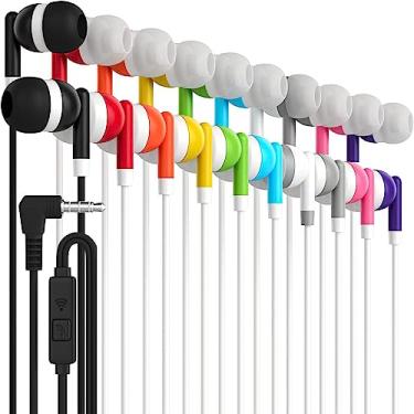 Imagem de Maeline Fones de ouvido intra-auriculares com isolamento de ruído para sala de aula, biblioteca, viagem, 3,5 mm, fones de ouvido para estudantes, com fio, para iPhone, Android, MP3 Player - pacote com