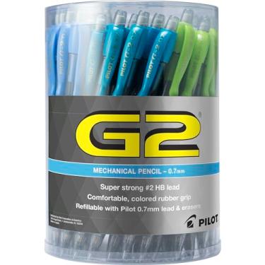 Imagem de PILOT Lapiseiras G2 com aderência de borracha contornada, grafite de 0,7 mm, banheira de 36 (5817)