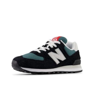 Imagem de New Balance Tênis unissex adulto 574 V2 History, Preto/cinza, 5.5 Wide Women/4 Men