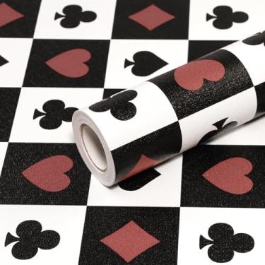 Imagem de CAX Papel de parede quadriculado de papel de parede quadriculado para contato 43,9 x 1,219 cm, rolo de vinil autoadesivo, papel de parede removível para armários de prateleira de parede com detalhes