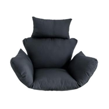 Imagem de Ｂｅｓｇａ Almofada para cadeira de ovo Almofada de balanço de rede com capa lavável Almofada para cadeira de cesta suspensa Almofada para cadeira de balanço, Preto