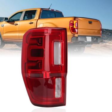 Imagem de Luzes traseiras LED KAPAMZ compatíveis com Ford Ranger 2019-2022, lado esquerdo do motorista com luz de freio traseiro e pontos cegos, vermelho, 12 volts, conjunto de luz traseira veículo