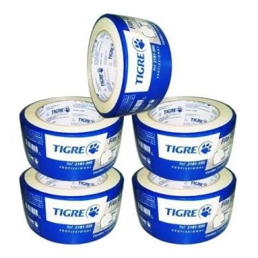 Imagem de Kit 5 Fita Crepe 50X50 Uso Geral Tigre