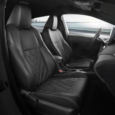Imagem de FREESOO Capas de assento Toyota Corolla 2020-2025 SE/SE Apex Nightshade & 2023-2025 XSE e 2025 FX, capas de assento de carro personalizadas, capa de assento de carro de couro, capas de assento
