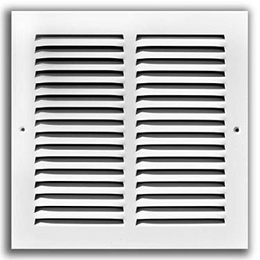 Imagem de Grelhas de ar de retorno de aço de 30,48 cm L x 40,64 cm A – parede lateral e teto – capa de duto HVAC – branca [dimensões externas: 35 cm L x 45 cm A]