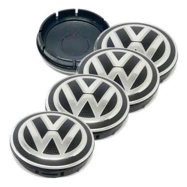 Imagem de Jg Calota Calotinha Miolo Roda 51mm Vw Gol Fox Polo Virtus Emblema Rel