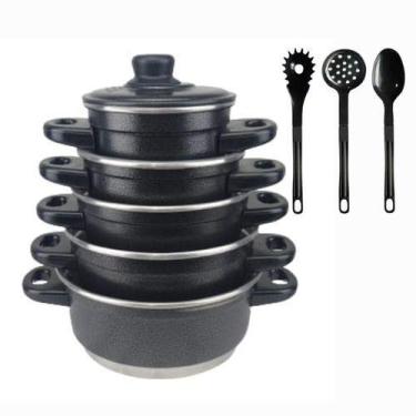 Imagem de Jogo De Panelas 8 Peças Resistente Aluminio Extra Forte  - biato alumi