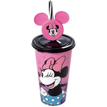 Imagem de Copo Refrigerante com Pingente Minnie Mouse Rosa 500ml 17441 - Plasúti