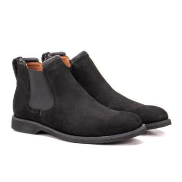 Imagem de Bota Chelsea Comfort Texas Gold de Couro Crazyhorse Preto Masculino, P