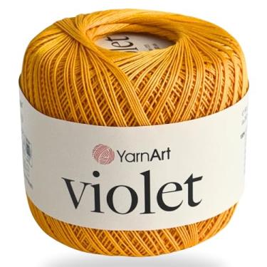 Imagem de YarnArt Violeta – Fio de crochê e tricô 100% algodão mercerizado – Fio de renda macio e durável para bordados, doilies e artesanato DIY – 1 novelo (50 g, 282 m) (5307)