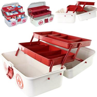 Imagem de Maleta Kit Emergência Primeiros Socorros Caixa Sobrevivência Maleta Médica Portátil Casa Viagens Pet