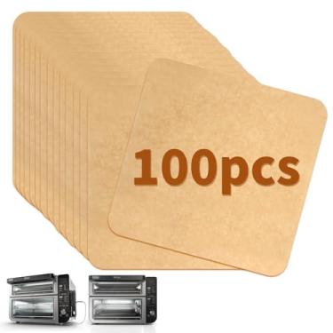 Imagem de Papel manteiga Air Fryer para forno duplo Ninja 12 em 1 DCT451 DCT401, 100 peças de forros descartáveis de fritadeira a ar para Ninja Foodi Airfryer Combo