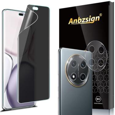 Imagem de Anbzsign (Pacote com 2 + 2 para Honor Magic 7 Lite / X9c 5G Protetor de tela de privacidade e protetor de lente de câmera, película flexível antiespião, compatível com capas.