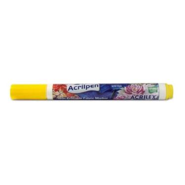 Imagem de Caneta Para Tecido Acrilpen 1 Unidade - Acrilex - Pintura Permanente e Personalização É Ideal Para Personalizar E Detalhar Seus Projetos De Tecido Com Precisão E Durabilidade (505 Amarelo Ouro)