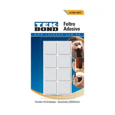Imagem de Feltro Quadrado 22MM Branco Com 16 Peças - Tekbond