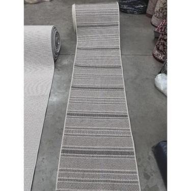 Imagem de Passadeira Trilho 4,5M Sisal Sem Pelo Nature Listrado 450 Cm - Tapete 