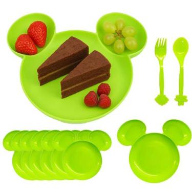 Imagem de 6 Pratos Tipo Mickey p/ Alimentação Baby Lembrancinha Festa - Cim Toys