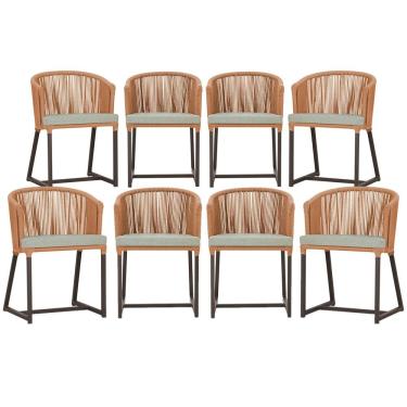 Imagem de Mesa com 4 Cadeiras de Jantar Roma 100cm e Noronha em Aluminío