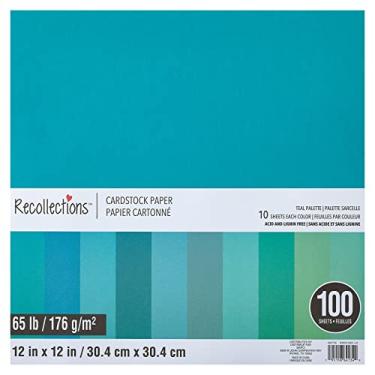 Imagem de Paleta azul-petróleo 30,5 cm x 30,5 cm; papel cartolina da Recollections™, 100 folhas