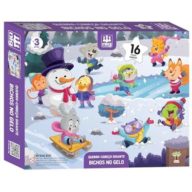 Imagem de Nig Brinquedos Quebra Cabeça Gigante Madeira Bichos no Gelo 16 Peças