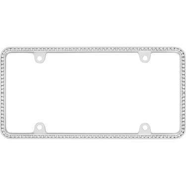 Imagem de Cruiser Accessories Moldura para placa de licença Diamondesque 18130, cromada/transparente