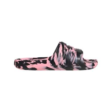 Imagem de adidas Sandália unissex Adilette Flow Slide, Rosa cintilante/preto/rosa faísca, 13 Women/12 Men