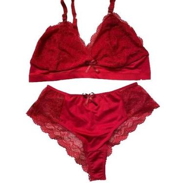 Imagem de Conjunto Plus Size em renda Lingerie conforto - SollBella Store, Verme