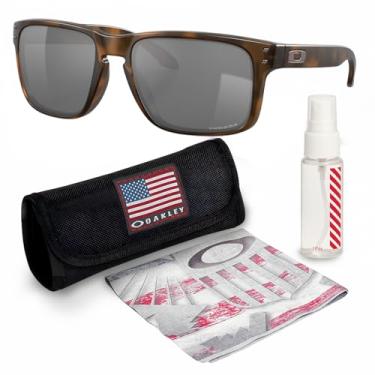 Imagem de OAKLEY Armação de tartaruga marrom fosco HOLBROOK OO9102 – Lente PRIZM PRETA, óculos de sol quadrados não polarizados com kit de óculos oficial eSHADES, Tartaruga marrom fosco (55 mm), 55 mm