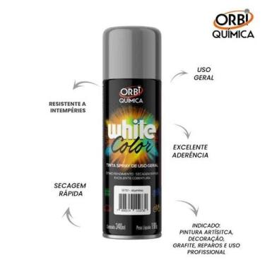 Imagem de Tinta Spray Uso Geral Automotiva 340ml Aluminio Orbi - Orbi Química