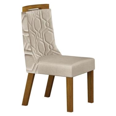 Imagem de Cadeira Para Mesa De Jantar ágata Mdf Freijó Joli Palha - Leifer Móveis