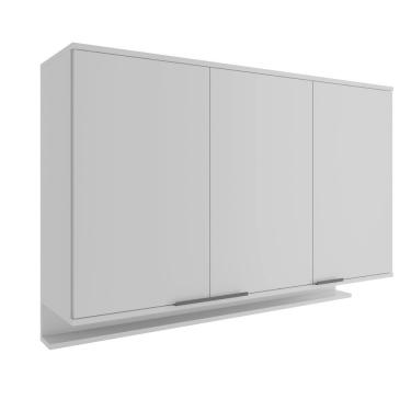 Imagem de Armário Aéreo De Cozinha Miami 1200mm 3 Portas C Porta Temperos Carraro Cinza Titânio