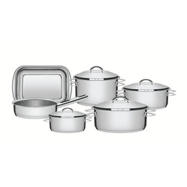 Imagem de Jogo de Panelas Tramontina Solar em Aço Inox Fundo Triplo  6 Peças Tramontina