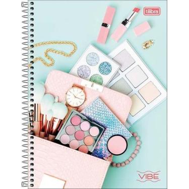 Imagem de Caderno Universitário 10 Matérias Capa Dura 160 Folhas Vibe Maquiagem 