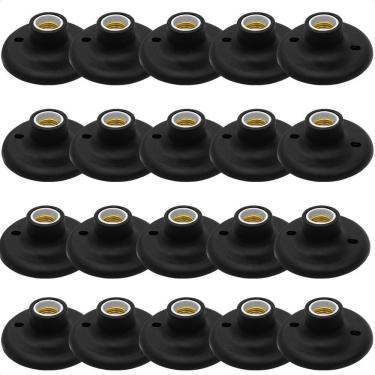 Imagem de Kit 20 Plafons Taschibra Porcelana Redondo E27 Bivolt Preto