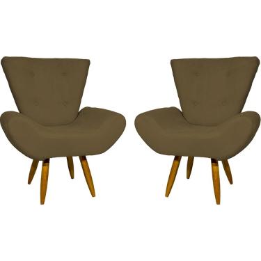 Imagem de Kit 2 Poltronas Decorativa Para Sala Recepção Manicure Consultório Escritório Emilia Suede