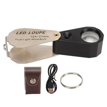Imagem de 10x joalheiros lupa de lupa profissional de bolso com luz LED para jóias plantas de jóias relógios