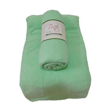 Imagem de Lençol Casal Camitalia 100% Algodão Cor Verde Fio 30/1 Com Elástico Li