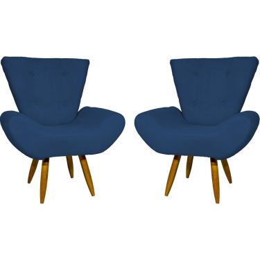 Imagem de Kit 2 Poltronas Decorativa Para Sala Recepção Manicure Consultório Escritório Emilia Suede