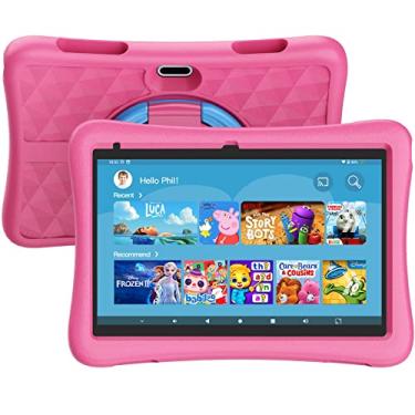 Imagem de KYASTER Tablet infantil, tablet infantil HD Android 12 de 10 polegadas, Quad Core 1,8 GHz, DDR4 de 2 GB, bateria de 7000 mAh, alto-falantes de caixa dupla, aplicativos de aprendizado de jogos de
