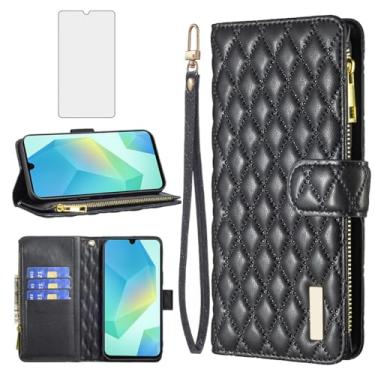 Imagem de Asuwish Capa de telefone para Samsung Galaxy A16 5G/4G capa carteira com protetor de tela de vidro temperado e suporte de cartão de crédito flip de couro acessórios de borracha A 16 16A SM-A166U