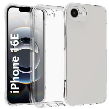 Imagem de USTIYA Capa para iPhone 16e 6,1 polegadas Uso Resistente Bumper de Absorção Choques em TPU Transparente Protector Câmera com Espessamento nas Quatro Pontas da Carcasa